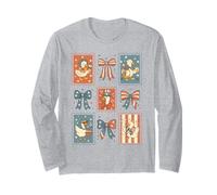 Funny 4th of July Goose Coquette Bow Retro Independence Day Maglia a Manica