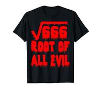 Funny 666 Square Root all Evil Matematico Insegnante di Matematica Maglietta