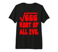Funny 666 Square Root all Evil Matematico Insegnante di Matematica Maglietta Premium