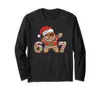 Funny 67 Gingerbread Six Seven Ice Cream Drip Christmas Meme Maglia a Manica