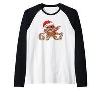 Funny 67 Gingerbread Six Seven Ice Cream Drip Christmas Meme Maglia con Maniche Raglan