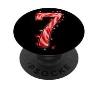 Funny 67 Six Seven Matching Christmas Candy Cane Lights PopSockets PopGrip Adesivo