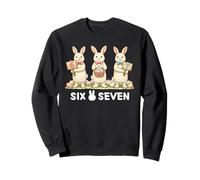 Funny 67 Six Seven Meme Bunny Giorno di Pasqua Retro Accogliente Coniglio Felpa