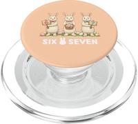 Funny 67 Six Seven Meme Bunny Giorno di Pasqua Retro Accogliente Coniglio PopSockets PopGrip per MagSafe