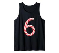 Funny 67 Six Seven Meme Christmas Matching Candy Cane Black Canotta