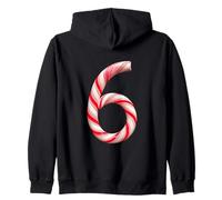 Funny 67 Six Seven Meme Christmas Matching Candy Cane Black Felpa con Cappuccio