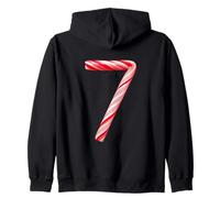 Funny 67 Six Seven Meme Christmas Matching Candy Cane Black Felpa con Cappuccio