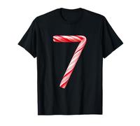 Funny 67 Six Seven Meme Christmas Matching Candy Cane Black Maglietta