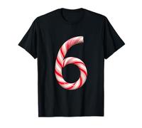 Funny 67 Six Seven Meme Christmas Matching Candy Cane Black Maglietta