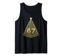 Funny 67 Six Seven Meme Christmas Vintage Tree Graphic Canotta