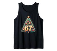 Funny 67 Six Seven Meme Christmas Vintage Tree Graphic Canotta