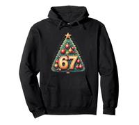 Funny 67 Six Seven Meme Christmas Vintage Tree Graphic Felpa con Cappuccio