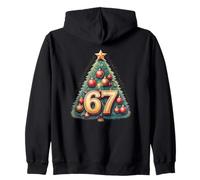Funny 67 Six Seven Meme Christmas Vintage Tree Graphic Felpa con Cappuccio
