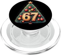 Funny 67 Six Seven Meme Christmas Vintage Tree Graphic PopSockets PopGrip per MagSafe