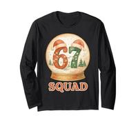 Funny 67 Squad Pigiama Natalizio Six Seven Snow Globe Meme Maglia a Manica