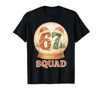 Funny 67 Squad Pigiama Natalizio Six Seven Snow Globe Meme Maglietta