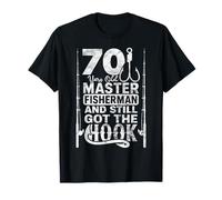 Funny 70 Year Old Fishing apparel Vintage Gift for Dad Men Maglietta