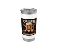 Funny 8-Ball Billiards Beer That's Why I'm Here Bicchiere termico in acciaio inox doppia parete