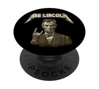 Funny 80s 90s Heavy Metal Music Band Abe Abraham Lincoln PopSockets PopGrip Adesivo