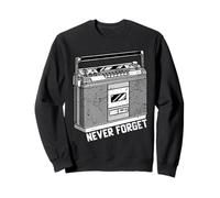 Funny 80s Never Forget Cassette Player Geeky Audiophile Gift Felpa