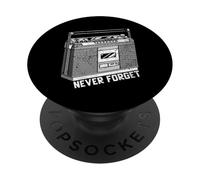 Funny 80s Never Forget Cassette Player Geeky Audiophile Gift PopSockets PopGrip Adesivo