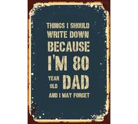 Funny 80th Birthday Notebook For Dad: Vintage Themed Blank Lined Notebook | Birthday Gifts For 80 Year Old Dad