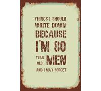 Funny 80th Birthday Notebook For Men: Vintage Themed Blank Lined Notebook | Birthday Gifts For 80 Year Old Men | Present Idea For Dad, Husband, Brother or a Friend