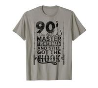 Funny 90 Year Old Fishing apparel Vintage Gift for Dad Men Maglietta