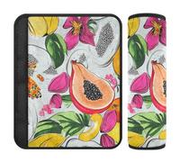 Funny Ackee Fruit Silver 2 pezzi carino cinture di sicurezza copre il collo e le spalle per la maggior parte delle auto Protector para cinturón de carro