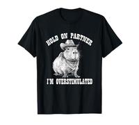 Funny ADHD Western Howdy Partner Overstimulated Capybara Maglietta