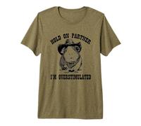 Funny ADHD Western Howdy Partner Overstimulated Guinea Pig Maglietta Premium