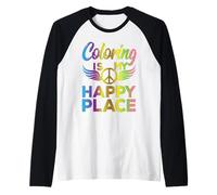 Funny Adult Coloring Humor Art Teacher Artist Rainbow Meme Maglia con Maniche Raglan
