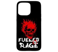 Funny Adult Humor, Skull on Fire Fueled by Rage Custodia per iPhone 15 Pro Max