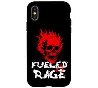 Funny Adult Humor, Skull on Fire Fueled by Rage Custodia per iPhone X/XS