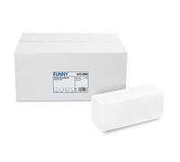 Funny AG-060 Asciugamani Piegati a Z, 2 Veli, 4000 Fogli, Bianco, 25 X 23 cm