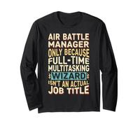 Funny Air Battle Manager Job Title Wizard Quote Maglia a Manica