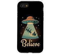 Funny Alien Christmas Believe UFO Santa Abduction Men Women Custodia per iPhone SE (2020) / 7/8