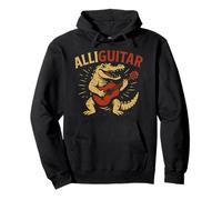 Funny Alligator Guitar Music Pun Animal Acoustic Joke Item Felpa con Cappuccio
