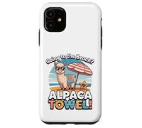 Funny Alpaca Going To The Beach - Alpaca Towel Vacation Custodia per iPhone 11