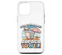 Funny Alpaca Going To The Beach - Alpaca Towel Vacation Custodia per iPhone 12/12 Pro