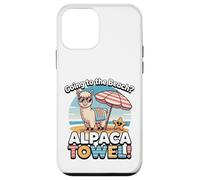 Funny Alpaca Going To The Beach - Alpaca Towel Vacation Custodia per iPhone 12 mini