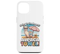 Funny Alpaca Going To The Beach - Alpaca Towel Vacation Custodia per iPhone 13