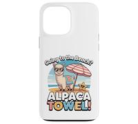 Funny Alpaca Going To The Beach - Alpaca Towel Vacation Custodia per iPhone 13 Pro Max
