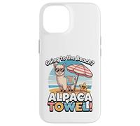 Funny Alpaca Going To The Beach - Alpaca Towel Vacation Custodia per iPhone 14