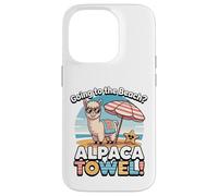 Funny Alpaca Going To The Beach - Alpaca Towel Vacation Custodia per iPhone 14 Pro