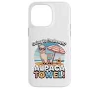 Funny Alpaca Going To The Beach - Alpaca Towel Vacation Custodia per iPhone 14 Pro Max