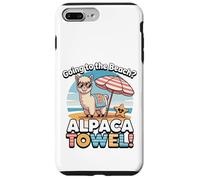 Funny Alpaca Going To The Beach - Alpaca Towel Vacation Custodia per iPhone 7 Plus/8 Plus