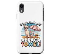Funny Alpaca Going To The Beach - Alpaca Towel Vacation Custodia per iPhone XR