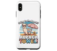 Funny Alpaca Going To The Beach - Alpaca Towel Vacation Custodia per iPhone XS Max