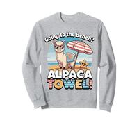 Funny Alpaca Going To The Beach - Alpaca Towel Vacation Felpa